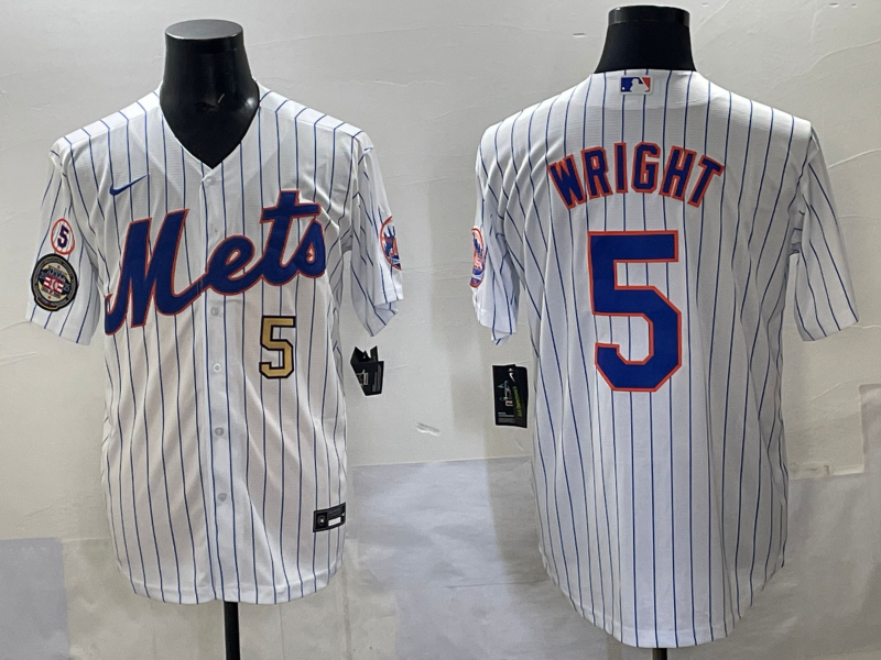 Men 2025 New York Mets 5 Wright white MLB Nike jersey style 9